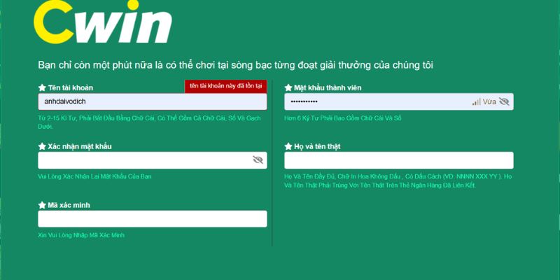 Để chơi game bạn phải đăng ký tài khoản